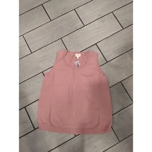 Perch Womens Pink Knit Sleeveless‎ Button Back Sweater Vest Top Size 1X